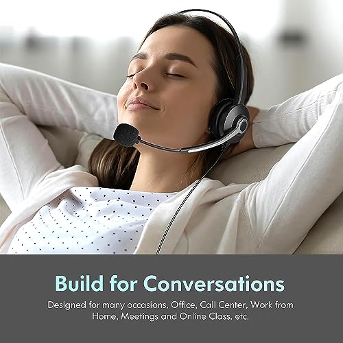 Wantek Wired Headset with Noise-Cancelling Microphone for PC