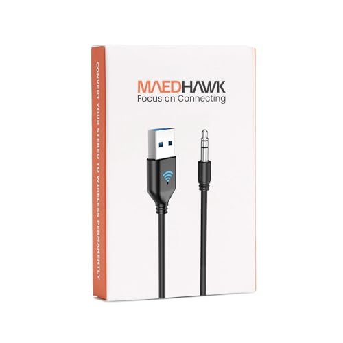 MaedHawk Bluetooth Aux Adapter for Car and Home
