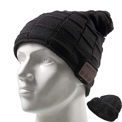 Wireless Beanie Hat with Integrated Headphones and Mic