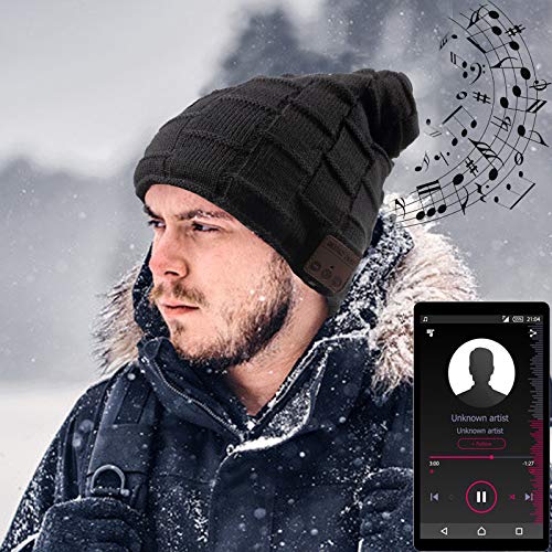 Wireless Beanie Hat with Integrated Headphones and Mic