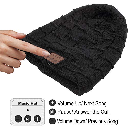 Wireless Beanie Hat with Integrated Headphones and Mic