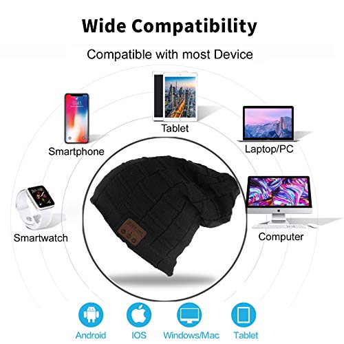 Wireless Beanie Hat with Integrated Headphones and Mic