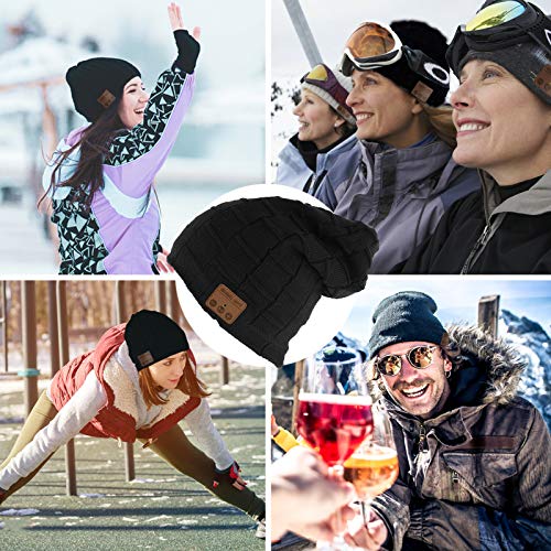 Wireless Beanie Hat with Integrated Headphones and Mic