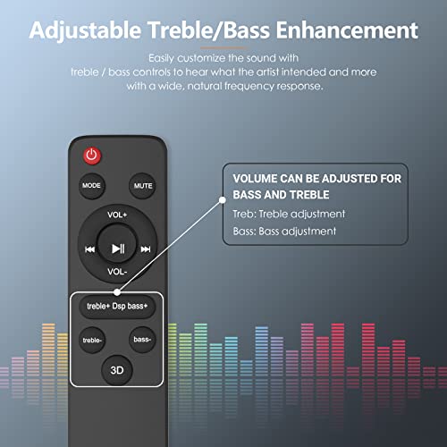 GEOYEAO Bluetooth Soundbar: 3D Surround Sound System