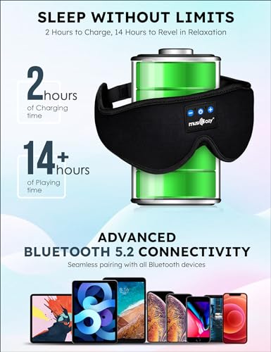 MUSICOZY Bluetooth Sleep Headband with Wireless Earbuds