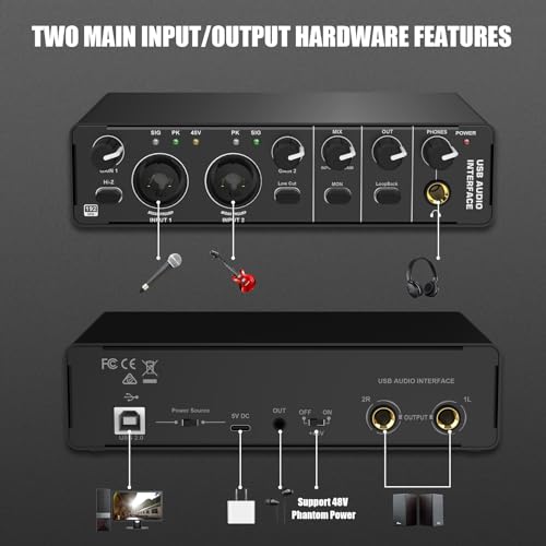 RHM USB Audio Interface with 48V Phantom Power