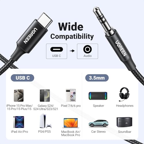 UGREEN Hi-Fi Stereo USB C to 3.5mm Adapter