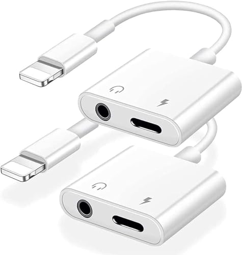 iPhone Compatible 2-Pack Lightning to 3.5mm Adapter & Charger