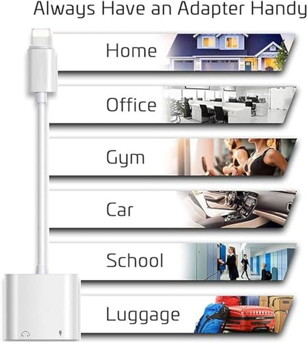 iPhone Compatible 2-Pack Lightning to 3.5mm Adapter & Charger
