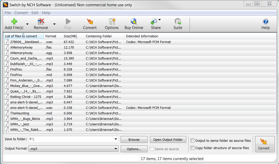Switch Audio File Converter - MP3, WAV, WMA, AIFF, DSS, FLAC