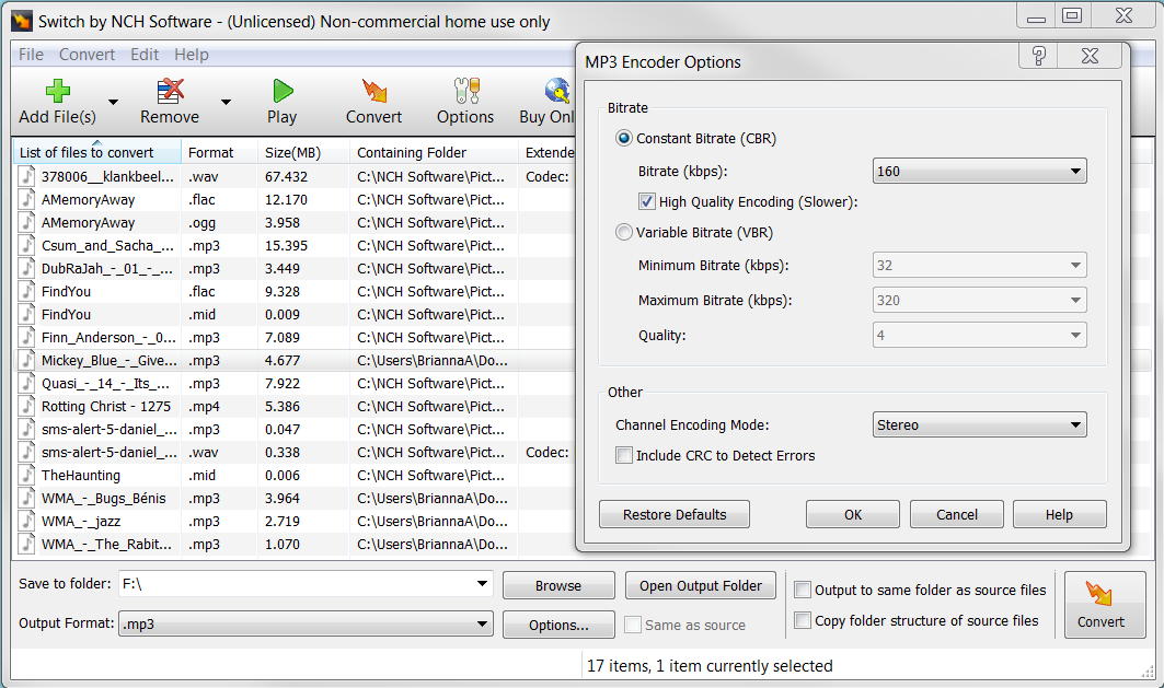 Switch Audio File Converter - MP3, WAV, WMA, AIFF, DSS, FLAC