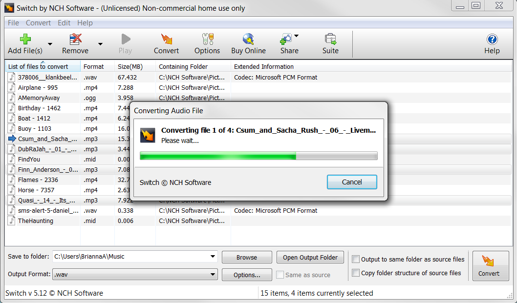 Switch Audio File Converter - MP3, WAV, WMA, AIFF, DSS, FLAC