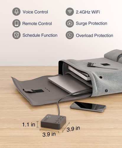 GHome Smart Power Strip, 3 USB Ports and 3 Individually Controlled Smart Outlets, WiFi Surge Protector Works with Alexa Google Home, Home Office Cruise Ship Travel Multi-Plug Extender Flat Plug, 10A