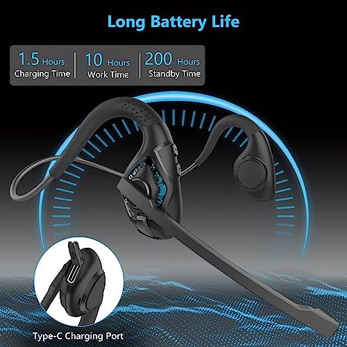 iDIGMALL Bluetooth Headset w/ Microphone for PC & Phones
