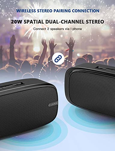 LENRUE Bluetooth Speaker - Loud Stereo Sound, Rich Bass