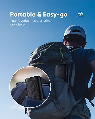 Portable Bluetooth Speaker with HD Sound, Waterproof - Black