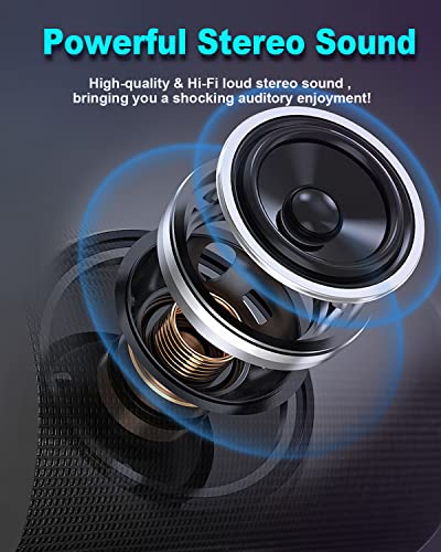 ANCOBER Portable Bluetooth Speaker with Stereo Sound & LED