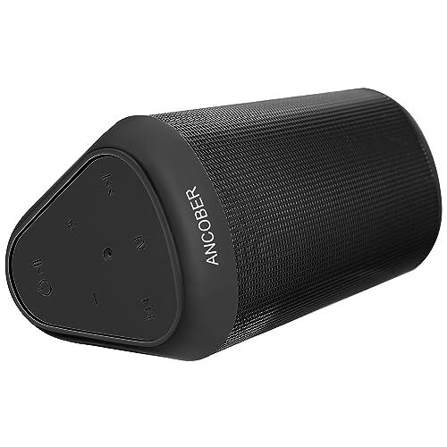 ANCOBER Portable Bluetooth Speaker with Stereo Sound & LED