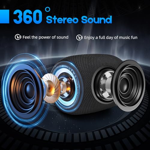 BT5.3 Wireless Speaker 20W Bass Diaphragms with LED