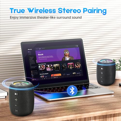 BT5.3 Wireless Speaker 20W Bass Diaphragms with LED
