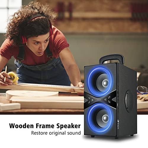 YIER Bluetooth Speaker with Lights, Loud Subwoofer, Bassup Technology