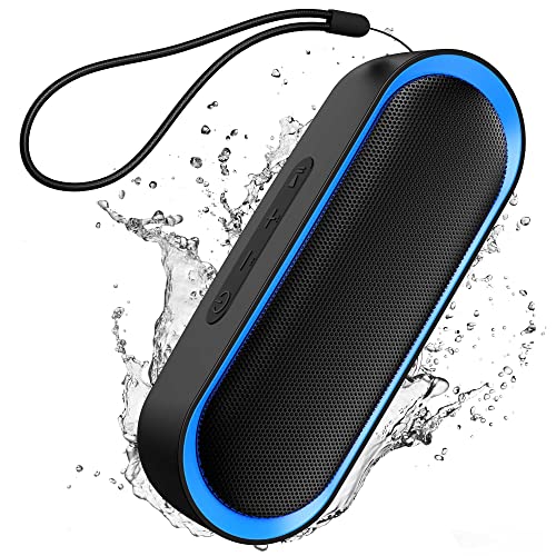 LENRUE Waterproof Bluetooth Speakers, TWS, 24-Hour Playtime (Black)