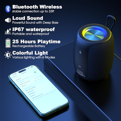 Bobtot Bluetooth Speaker: Portable Wireless Speaker with RGB
