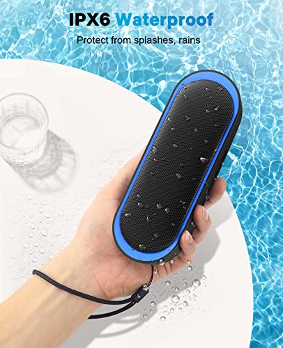 LENRUE Waterproof Bluetooth Speakers, TWS, 24-Hour Playtime (Black)