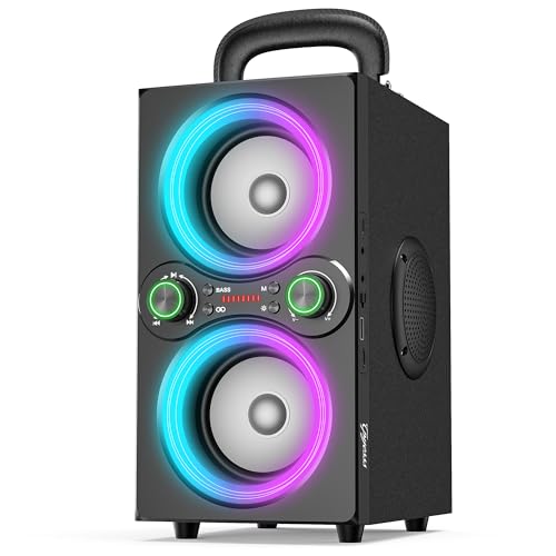 80W Bluetooth Speaker with Beat-Driven Lights, 100dB