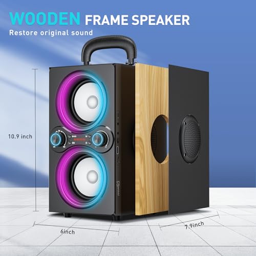 80W Bluetooth Speaker with Beat-Driven Lights, 100dB