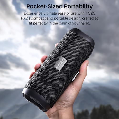 TOZO PA2 Bluetooth Speaker: Dual Drivers, Deep Bass, IPX8 Waterproof