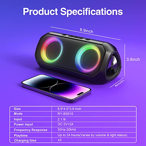 Rythflo Portable Wireless Bluetooth Speaker with Bold Bass