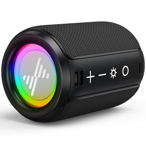 Portable Bluetooth Speaker with TWS, Waterproof, Colorful Lights