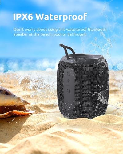 Portable Bluetooth Speaker with IPX6 Waterproof, 5 LED Lights