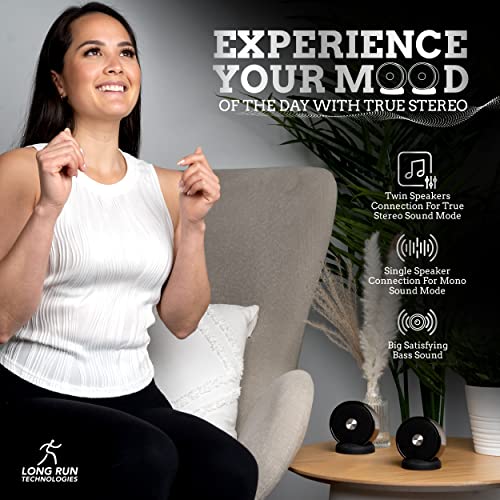 Chrome Bluetooth Speaker Set: Wireless Stereo Dual Pairing