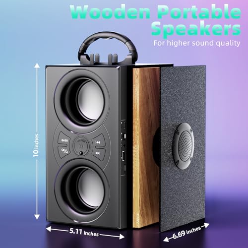 Portable Bluetooth Speaker with Lights, Deep Bass, Subwoofer