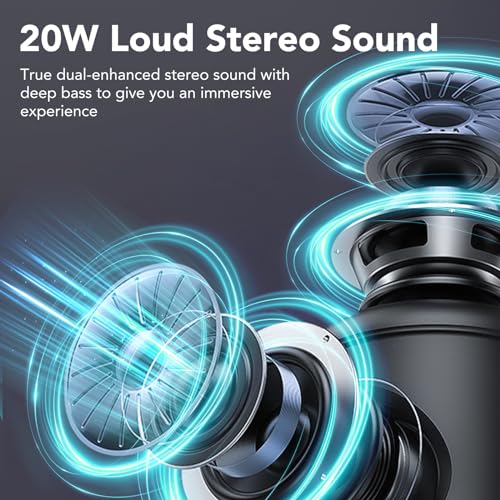 Waterproof Bluetooth Speakers with Loud Stereo Sound, RGB Lights