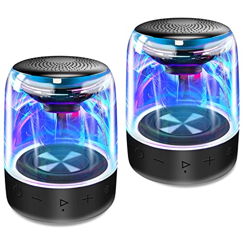 Dual Bluetooth Speakers with LED Light Show, Waterproof, Loud