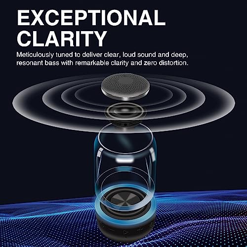Dual Bluetooth Speakers with LED Light Show, Waterproof, Loud