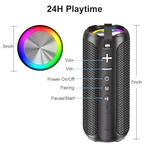 KOOINGYUE Portable Wireless Speaker: Waterproof, Loud Stereo, Dual Pairing