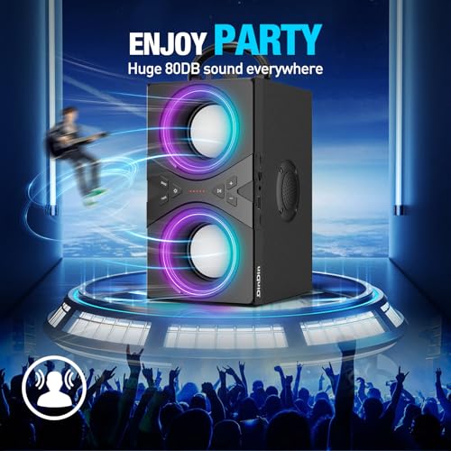 DINDIN Bluetooth Party Speaker, 40W Peak, TWS, Lights