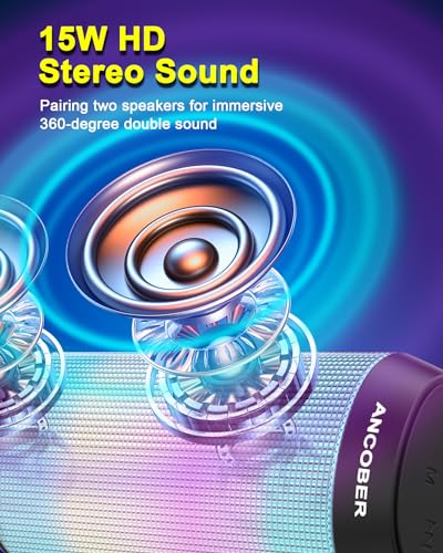 Wireless Bluetooth Speaker with Dazzling LED Lights, Waterproof