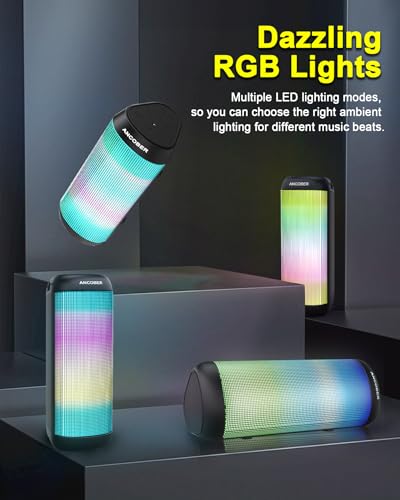 Wireless Bluetooth Speaker with Dazzling LED Lights, Waterproof