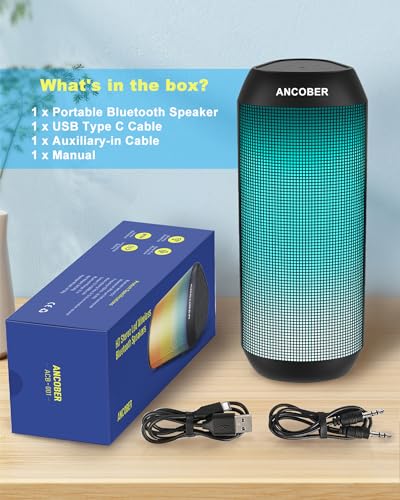 Wireless Bluetooth Speaker with Dazzling LED Lights, Waterproof