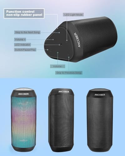 Wireless Bluetooth Speaker with Dazzling LED Lights, Waterproof