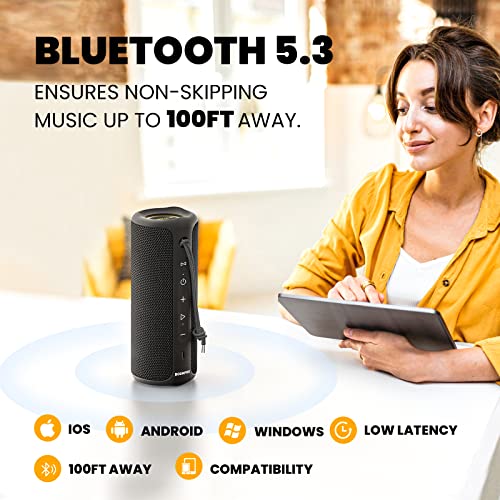 MIATONE Portable Bluetooth Speaker with Stereo Sound, Color Lights