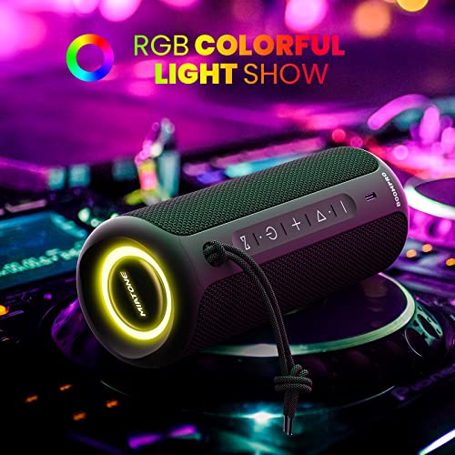 MIATONE Portable Bluetooth Speaker with Stereo Sound, Color Lights