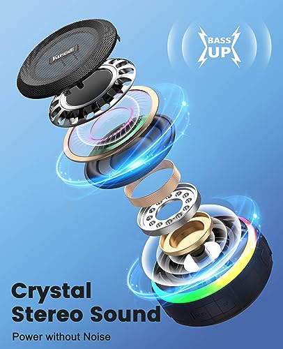 Kunodi Bluetooth Shower Speaker with Dynamic Lights, Clear Sound