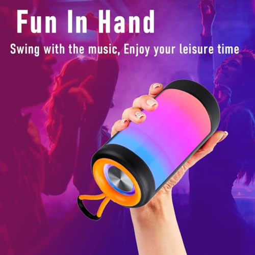 Portable Waterproof Bluetooth Speaker with RGB Lights - 10W