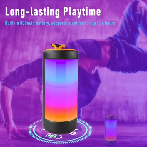 Portable Waterproof Bluetooth Speaker with RGB Lights - 10W